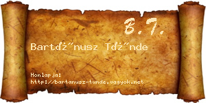 Bartánusz Tünde névjegykártya